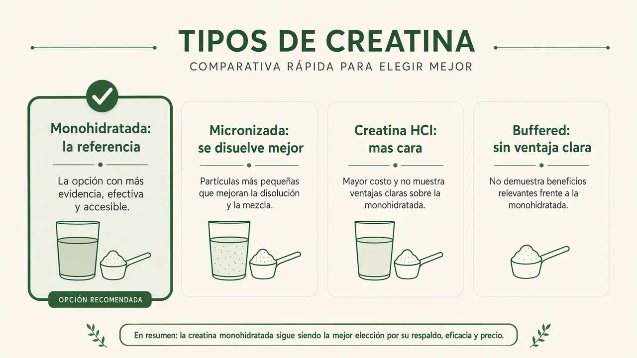 Tipos de creatina: ¿cuál conviene elegir?