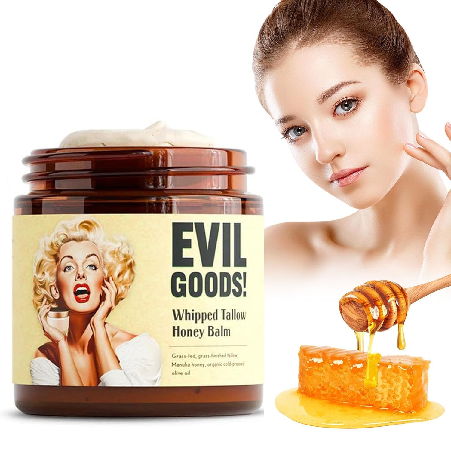 Evil Good Bálsamo de ternera y miel, crema facial humectante