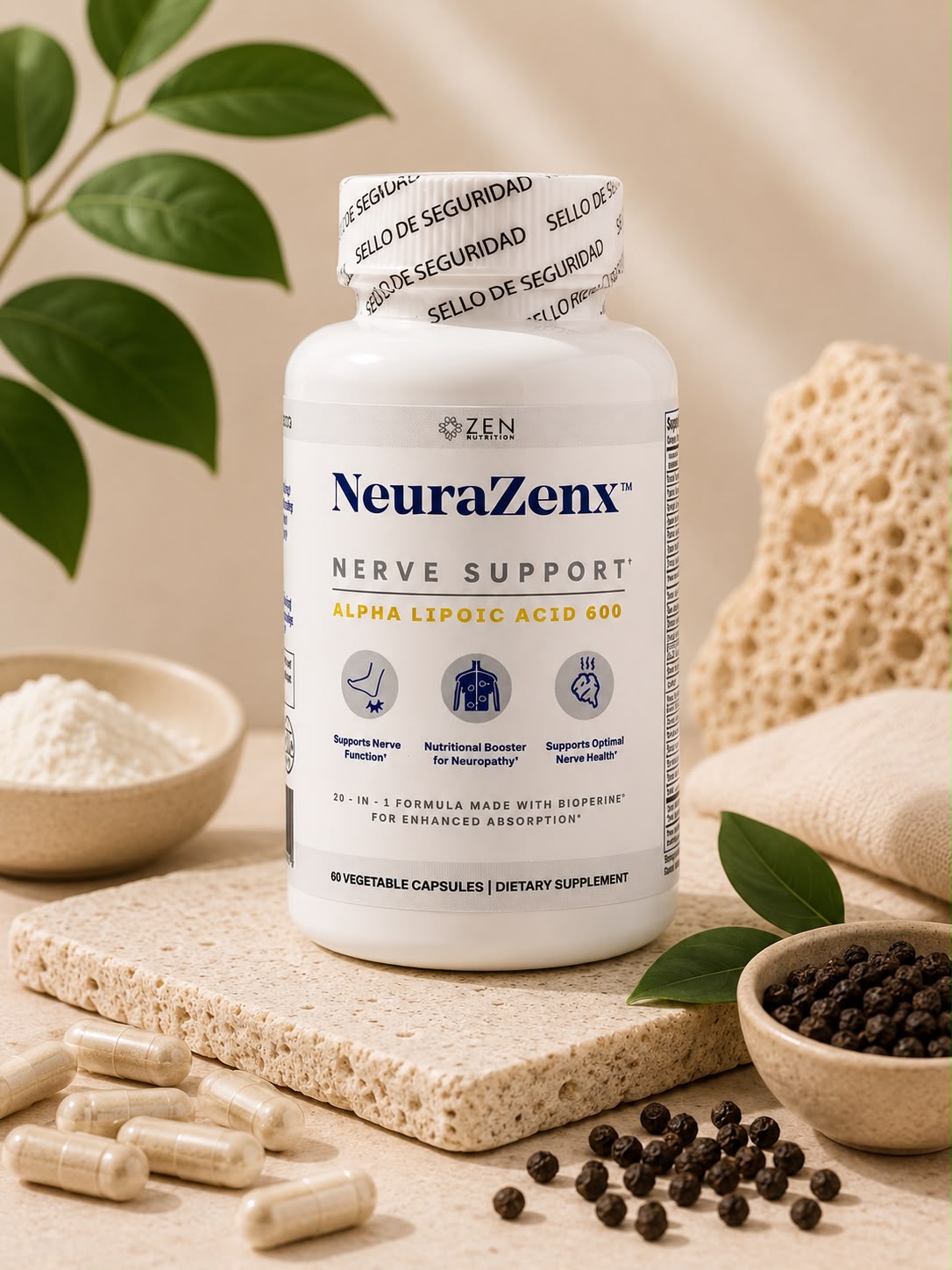 Nerve Support ácido alfa lipoico 60 cápsulas