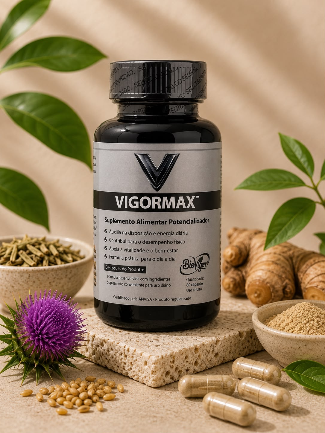 VigorMax suplemento alimenticio con extractos herbales, 60 cápsulas