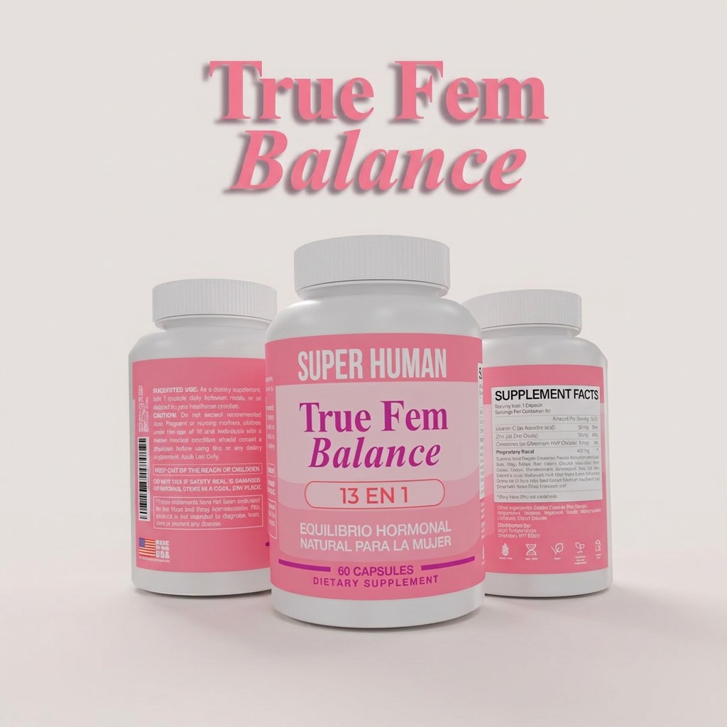 True Fem — cápsulas de vitaminas y extractos naturales, 30 porciones
